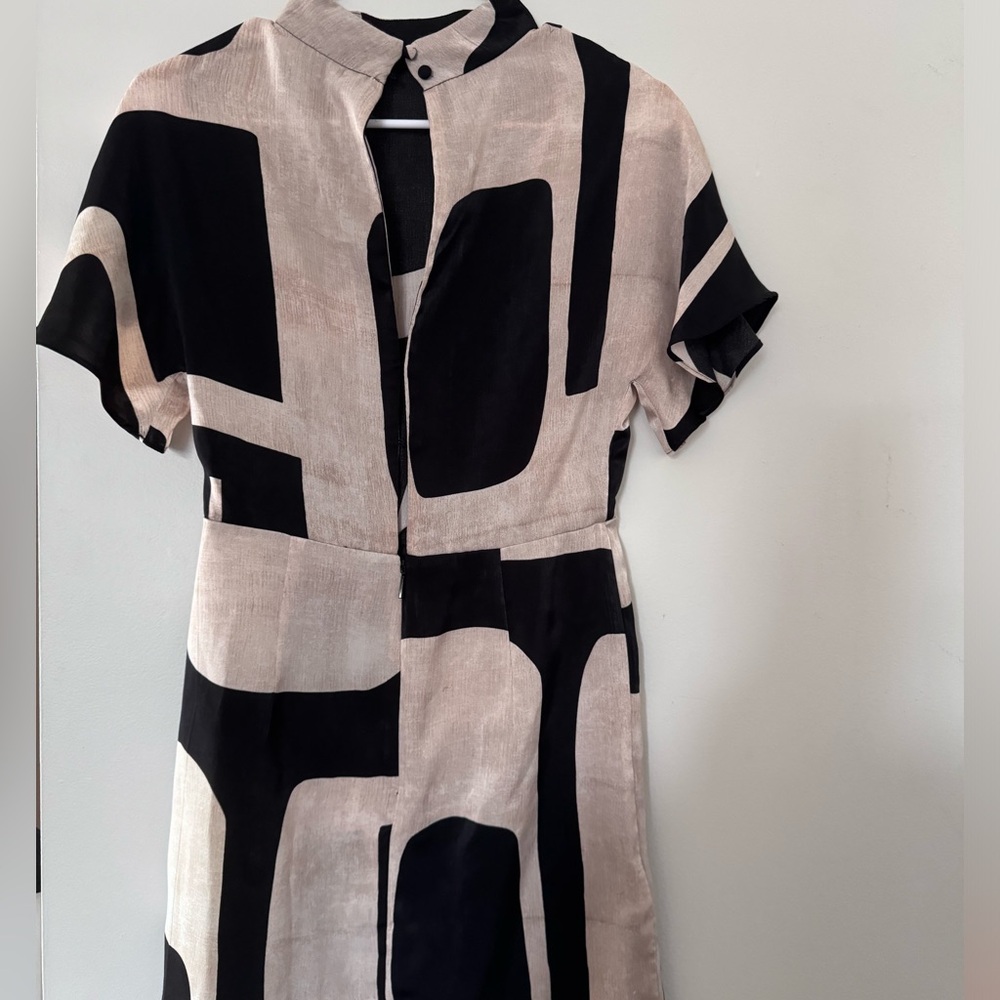 Mango Black and Cream Turtleneck Dress - Picture 3 of 4